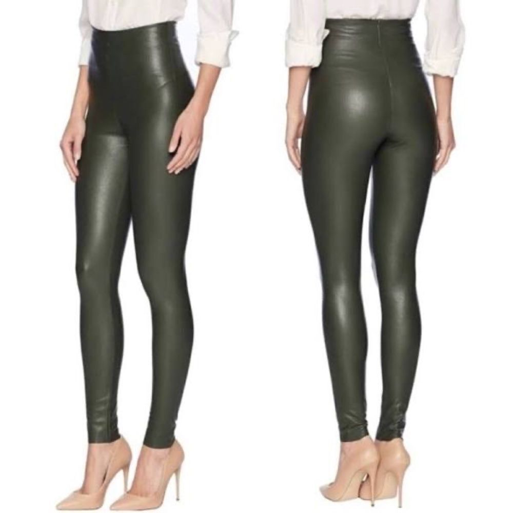Commando Perfect Control Faux Leather Leggings Pine Green‎ Sz S